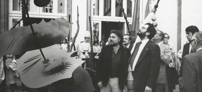1979, Inauguració exposició de Guinovart al Museu d'Art Modern de Barcelona. Fotograf Perez de Rozas