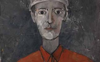 1958. L'home de la camisa vermella. 73x60 cm Oli i pasta sobre tela. Col·lecció Bassat (Privat)