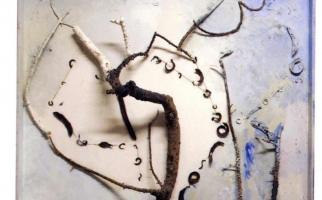 1990. Circa, Homenatge a Miró. Tècnica mixta sobre fusta 70x50cm. Col·lecció Mas Blach i Jové (Privat)