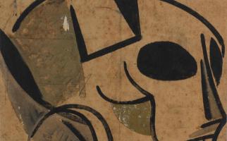 1954. Crani (anvers). Oli i llapis grafit sobre tela. Col·lecció Museu Nacional d'Art de Catalunya (Públic)