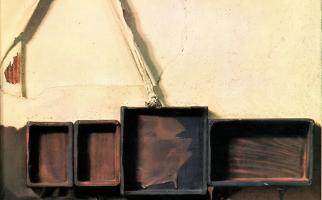 1964. Collage. Tècnica mixta sobre fusta. 81 x 65 cm. Col·lecció Museu Fundació Juan March, Palma Mallorca (Públic)