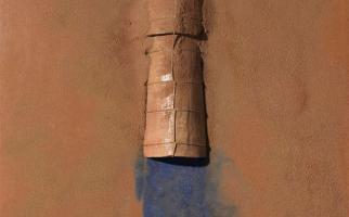 1979. Les teules i el blau. Acílic sobre fusta 245 x 122 cm. Col·lecció La Caixa art contemporani (Privat)