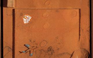 1977. Desert. Tècnica mixta i collage sobre tela 44x 52 cm. Col·lecció Particular (Privat)