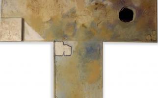 1993. Taula. Tècnica mixta i collage sobre tela i fusta. 240x297x17cm. Col·lecció del Ajuntament de Barcelona (Públic)